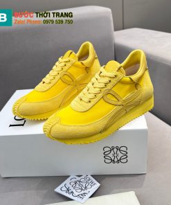 Giày thể thao LOEWE màu vàng sáng phong cách năng động thoáng mát đế cao su bền bỉ đàn hồi vượt trội