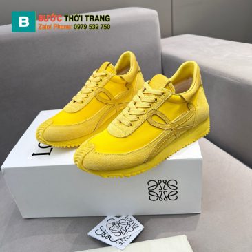 Giày thể thao LOEWE màu vàng sáng phong cách năng động thoáng mát đế cao su bền bỉ đàn hồi vượt trội