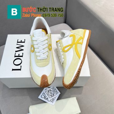Giày thể thao LOEWE màu vàng be phong cách trẻ trung năng động đế cao 6cm
