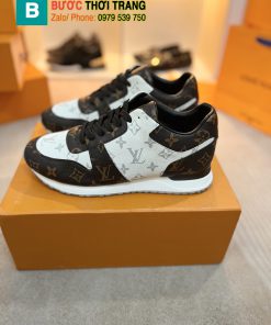 Giày thể thao LV Run Away màu nâu trắng họa tiết monogram sắc nét