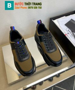 Giày thể thao PRADA cao cấp màu nâu đen chất lượng da nguyên bản phong cách năng động