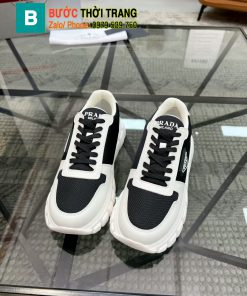Giày thể thao PRADA cao cấp màu trắng đen chất lượng da nguyên bản phong cách năng động