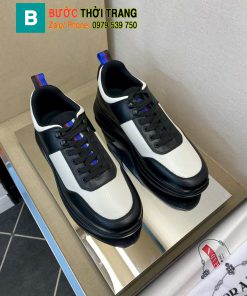 Giày thể thao PRADA cao cấp màu đen trắng chất lượng da nguyên bản phong cách năng động