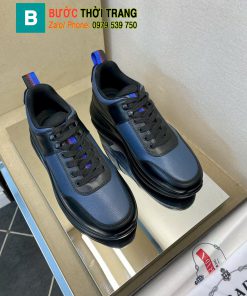 Giày thể thao PRADA cao cấp màu xanh đen chất lượng da nguyên bản phong cách năng động