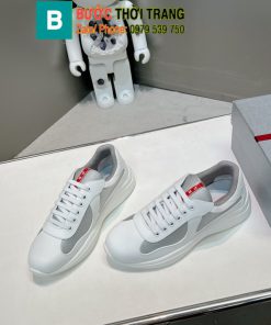 Giày thể thao Prada America’s Cup màu ghi nhạt phong cách thời thượng trẻ trung
