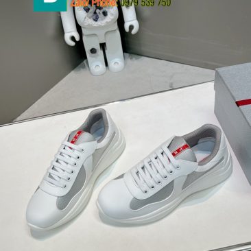 Giày thể thao Prada America’s Cup màu ghi nhạt phong cách thời thượng trẻ trung