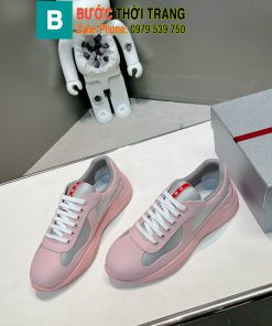 Giày thể thao Prada America’s Cup màu hồng nhạt phong cách thời thượng trẻ trung
