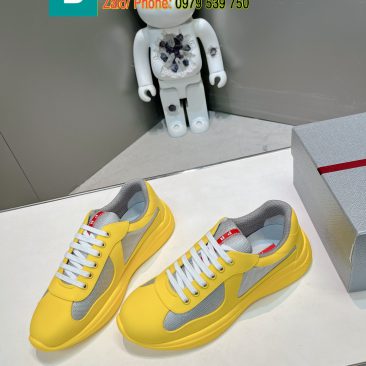Giày thể thao Prada America’s Cup màu vàng phong cách thời thượng trẻ trung
