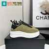 Giày thể thao Chanel nữ cao cấp màu xanh rêu đế cao tôn dáng