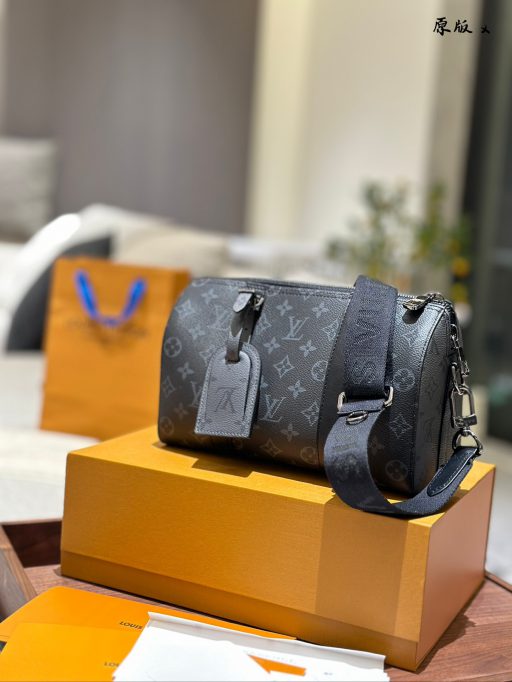 LV Keepall 25 Monogram Đen Xám