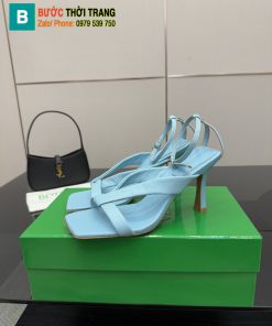 Sandal cao gót BotteBottega Venetaga Veneta màu xanh ngọc