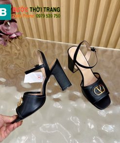 Sandal cao gót VALENTINO cao cấp màu đen thanh lịch phong cách cổ điển đế cao 8,5cm