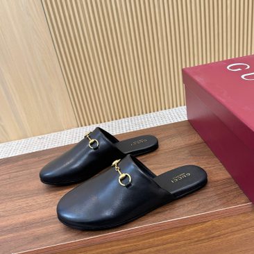 Sục Gucci đế bệt cao cấp màu đen da mềm mịn