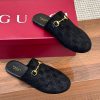 Sục Gucci đế bệt cao cấp màu đen da lộn mềm mịn