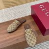 Sục Gucci đế bệt cao cấp màu nâu da canvas sang trọng