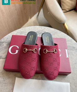 Sục Gucci cao cấp màu đỏ đô đế bệt logo in sang trọng