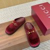 Sục Gucci nỉ nhung ấm áp màu đỏ nhung mềm êm