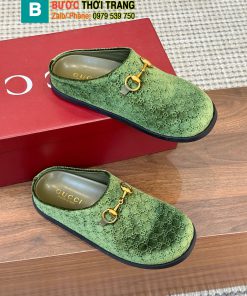 Sục Gucci nỉ nhung ấm áp màu xanh lá mềm êm