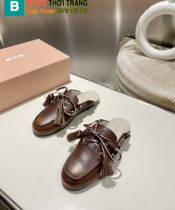Sục Miu Miu màu nâu socola cao cấp da bò phong cách cổ điển mang nét hiện đại