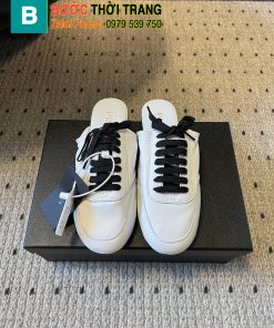 Sục PRADA màu trắng ngà dáng thể thao chất da bò mềm mịn ấm áp