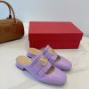 Sục nữ Valentino cao cấp màu tím chất liệu da bò bền đẹp logo đính sang trọng