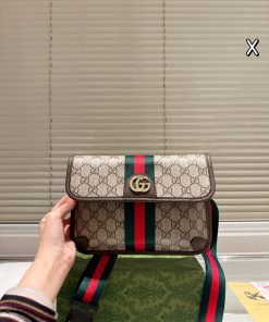 Túi đeo bụng Gucci ophidia nhỏ ngọn size 24x17cm màu nâu