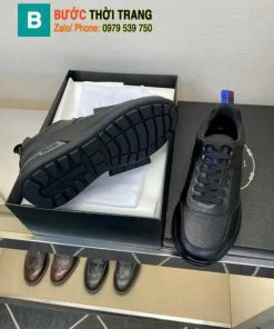 Giày thể thao PRADA cao cấp màu đen chất lượng da nguyên bản phong cách năng động