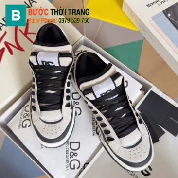 Giày thể thao LOEWE màu trắngđen da bò thật cao cấp đế cao 3,5cm, đế cao su chống trượt bền bỉ