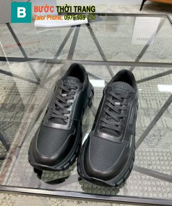 Giày thể thao PRADA cao cấp màu đen chất lượng da nguyên bản phong cách năng động