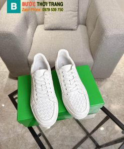 Giày thể thao Bottega Veneta cao cấp màu trắng họa tiết đan da thủ công đặc trưng và phong cách sang trọng