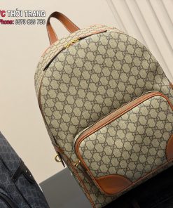 Ba lô Gucci màu nâu cao cấp da canvas size 32x40 cm ngăn lớn rộng đựng nhiều món đồ
