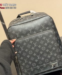 Ba lô LV màu ghi đen cao cấp da canvas size 39x32 cm ngăn lớn rộng đựng nhiều món đồ