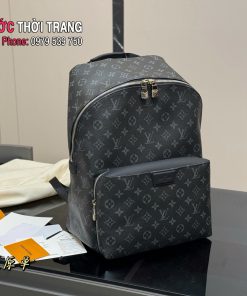 Ba lô LV size 30x41cm màu ghi đen ngăn lớn rộng