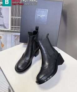 Boot YSL cao cấp màu đen da bê nhập khẩu mềm mịn phong cách basic sang trọng