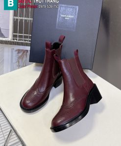 Boot YSL cao cấp màu mận chín da bê nhập khẩu mềm mịn phong cách basic sang trọng