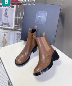 Boot YSL cao cấp màu nâu da bê nhập khẩu mềm mịn phong cách basic sang trọng