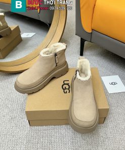 Boot cổ ngắn UGG màu be cao cấp lót lông cừu mềm êm