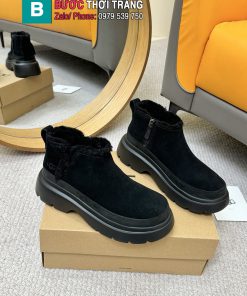 Boot cổ ngắn UGG màu đen cao cấp lót lông cừu mềm êm