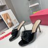 Dép cao gót VALENTINO màu đen đế nhỏ thanh lịch cao 9cm tôn dáng