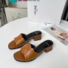 Dép cao gót CELINE màu nâu cao cấp da bò mềm đanh sang trọng trong từng bước chân