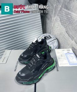 GIÀY THỂ THAO NAM NỮ BAlenciaga* Triple S màu đen viền xanh cao cấp