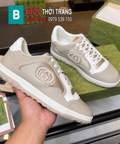 Giày Gucci MAC80 màu be viền trắng cao cấp đế cao su lượn sóng đàn hồi vượt trội