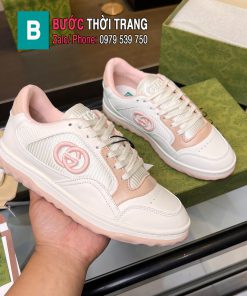 Giày Gucci MAC80 màu trắng viền hồng cao cấp đế cao su lượn sóng đàn hồi vượt trội
