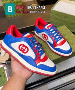 Giày Gucci MAC80 màu xanh đỏ viền trắng cao cấp đế cao su lượn sóng đàn hồi vượt trội