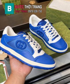 Giày Gucci MAC80 màu xanh viền trắng cao cấp đế cao su lượn sóng đàn hồi vượt trội