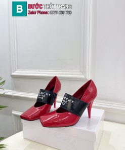 Giày cao gót Givenchy siêu cấp màu đỏ hồng mũi vuông phong cách đế cao 9cm