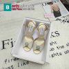 Giày cao gót JIMMY CHOO màu be cao cấp đính ngọc lấp lánh đế cao 8.5cm và 10cm