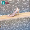 Giày cao gót VALENTINO màu be vải lụa cao cấp mềm mại đế cao 4,5cm