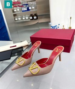 Giày cao gót VALENTINO màu be cao cấp đế đỏ da bò mềm mại đế cao 7,5cm
