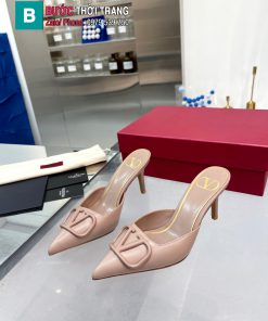 Giày cao gót VALENTINO màu be cao cấp da bò mềm mại đế cao 7,5cm